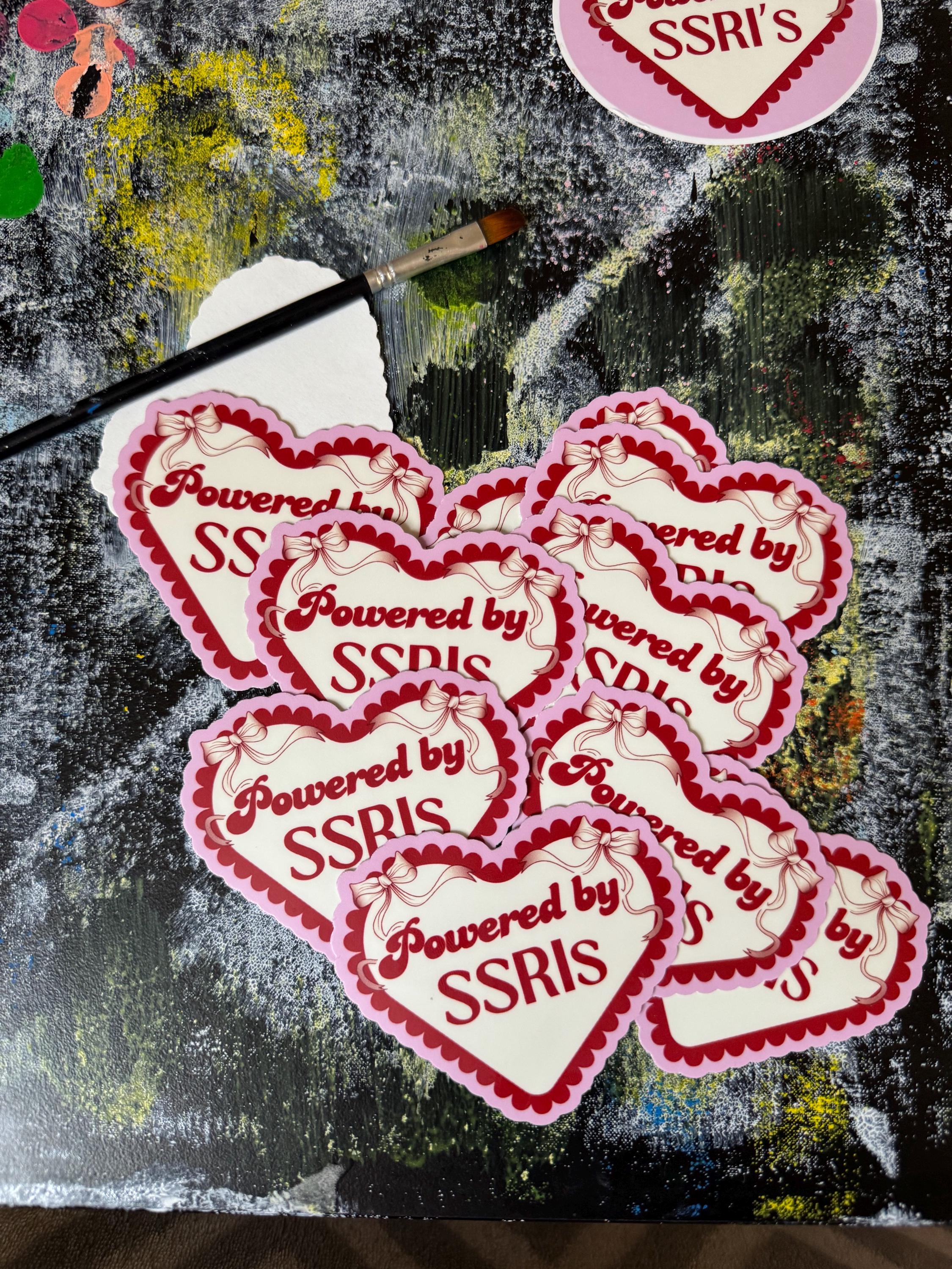 Powered by SSRIs Heart Sticker
