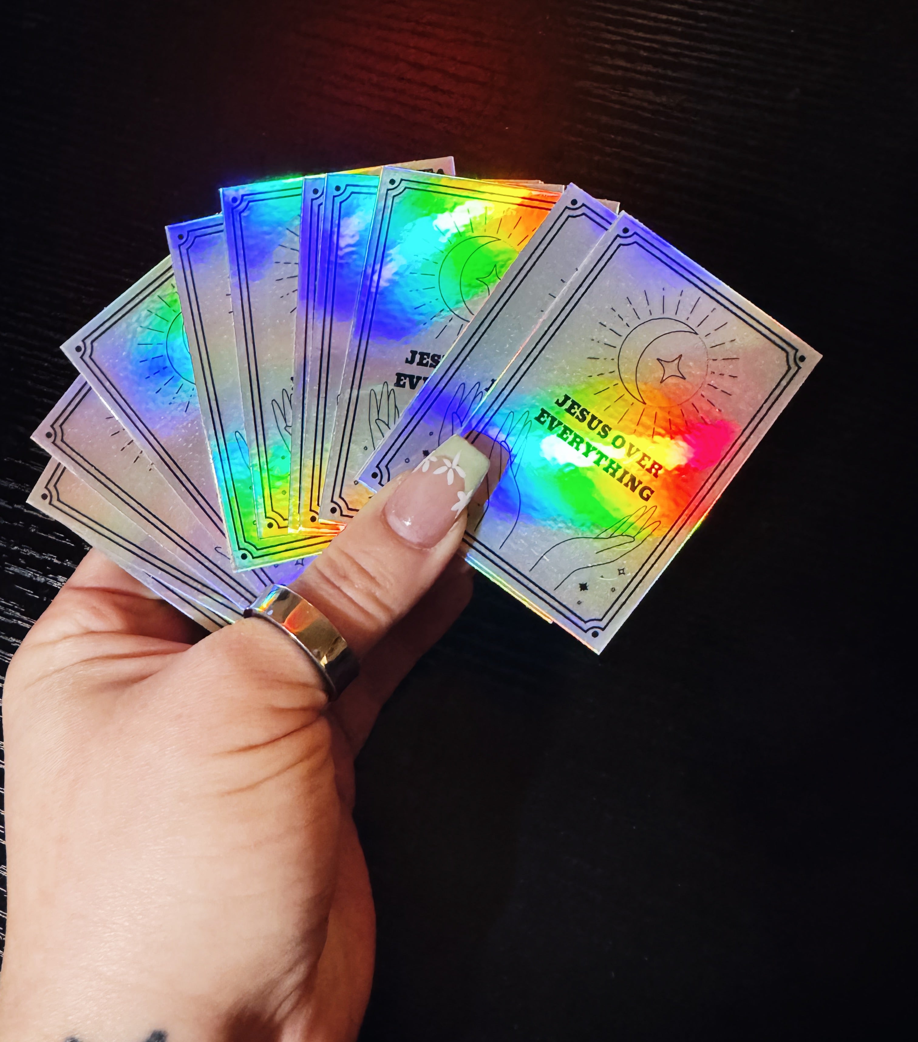JESUS OVER EVERYTHING | Holographic Vinyl Decal